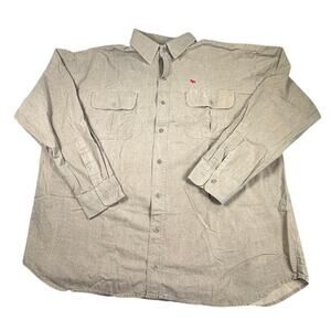 Gary Nesse Shirt Heavyweight Elk Embroidered Outdoor Tan 3XL